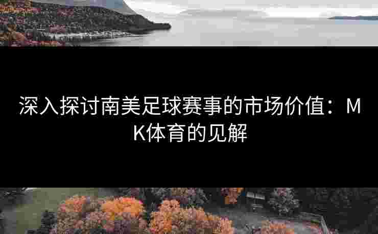 深入探讨南美足球赛事的市场价值：MK体育的见解