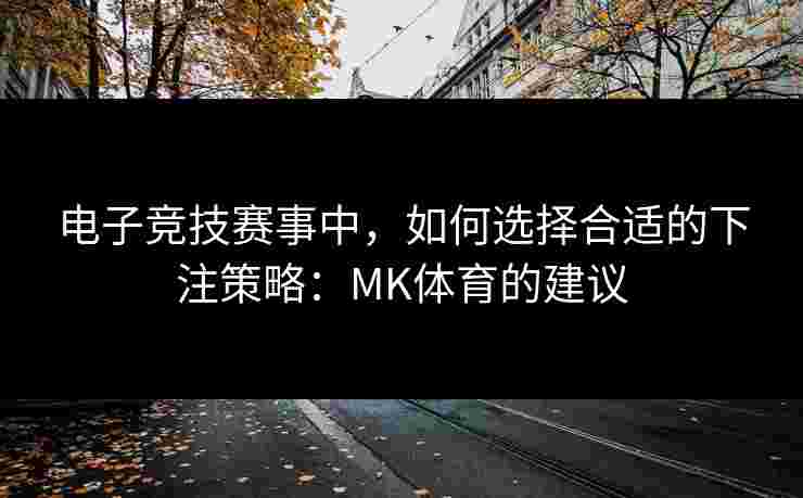 电子竞技赛事中，如何选择合适的下注策略：MK体育的建议